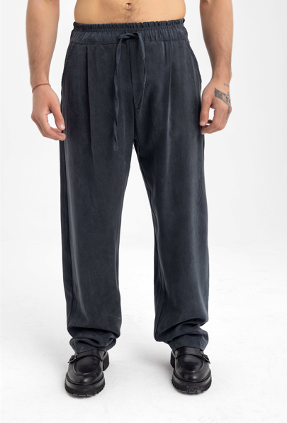 Men’s Charcoal Corduroy Drawstring Pants – Relaxed Fit Loungewear Luxe