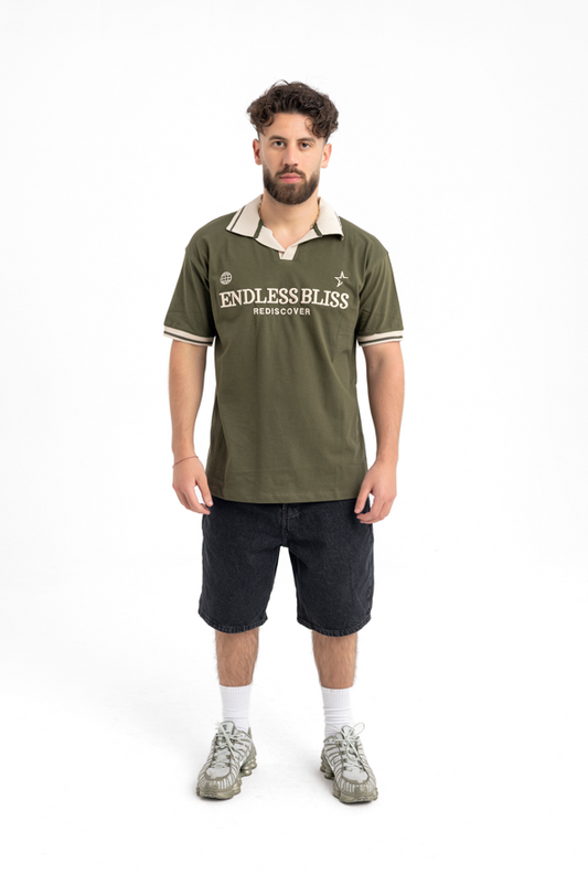 Men’s Olive Polo T-Shirt – Endless Bliss Rediscover Collection