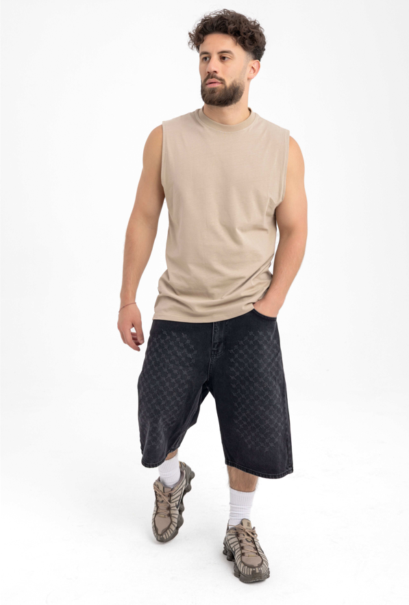 Men’s Sleeveless Beige Tank Top – Essential Muscle Tee for Everyday Wear