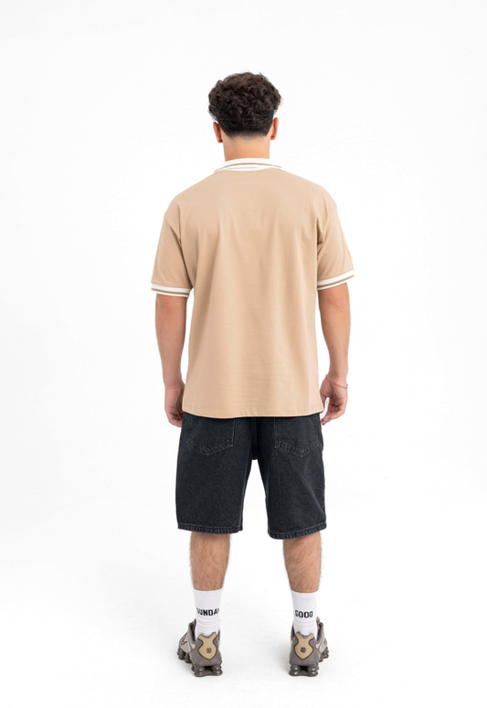 Men’s Sand Beige Polo T-Shirt – Endless Bliss Rediscover Edition