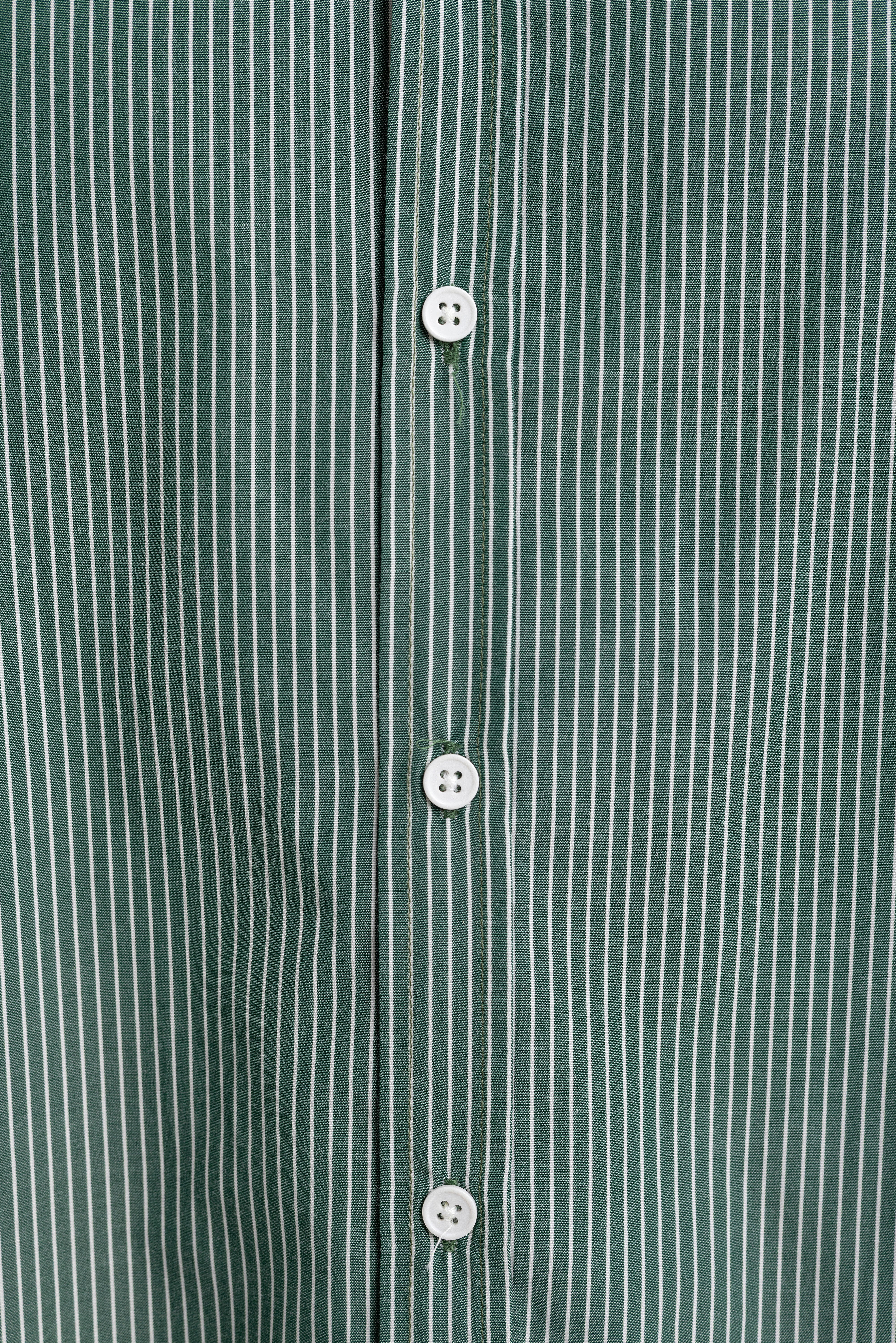 Men’s Forest Green Pinstripe Shirt – Short Sleeve with Embroidered Logo